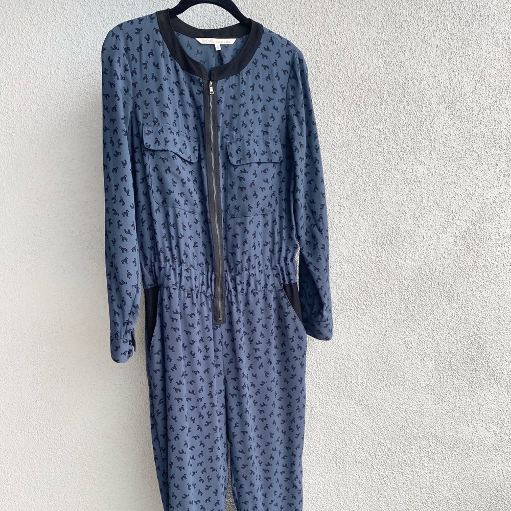 RACHEAL Roy blue and black jumpsuit. Patterned